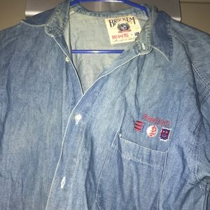 Pink Floyd chambray button down